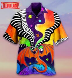 Dragon Color Galaxy Style Colorful Hawaiian Shirt