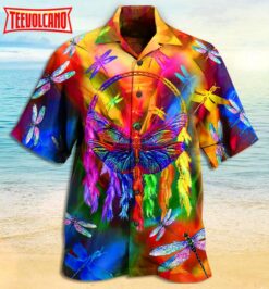 Dragon Dragonfly Colorful Love Life Hawaiian Shirt