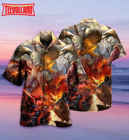 Dragon Fight With The Eagle Hawaiian Shirt