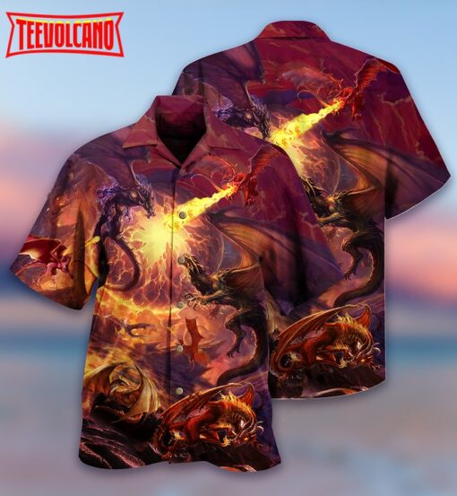 Dragon Fighting Togerther Love Life Hawaiian Shirt