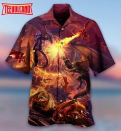 Dragon Fighting Togerther Love Life Hawaiian Shirt