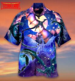 Dragon Fly To The Moon Hawaiian Shirt