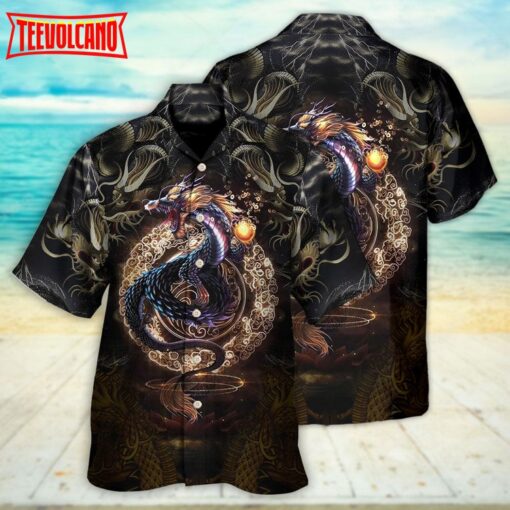 Dragon Golden Japanese Dragon Hawaiian Shirt