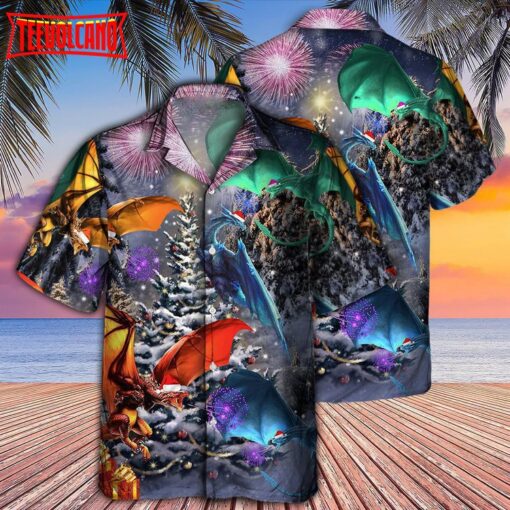 Dragon Merry Xmas Love Life Winter Hawaiian Shirt