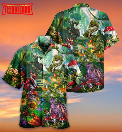 Dragon Mushroom Love Forest Hawaiian Shirt