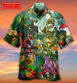 Dragon Mushroom Love Forest Hawaiian Shirt