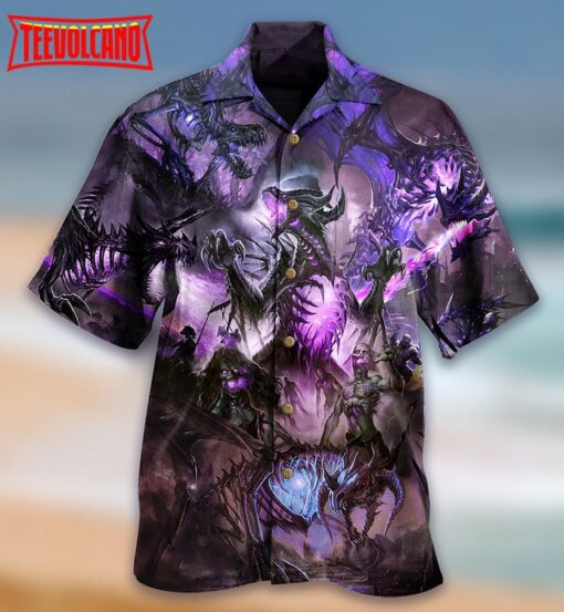 Dragon Purple Skull Love Life Hawaiian Shirt