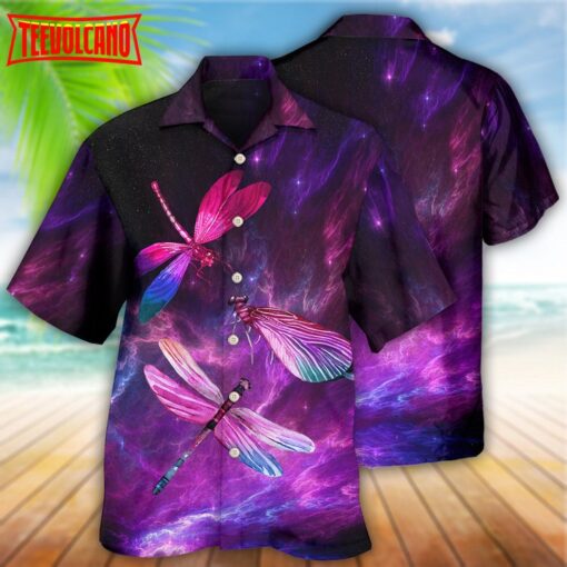 Dragonfly Purple Love Sky Hawaiian Shirt