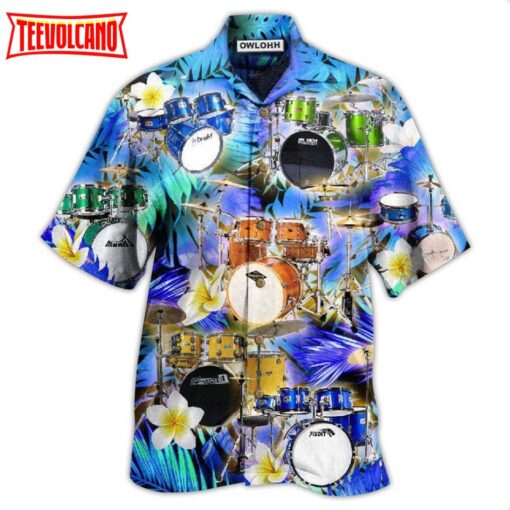 Drum Music And Plumerias Hawaiian Shirt