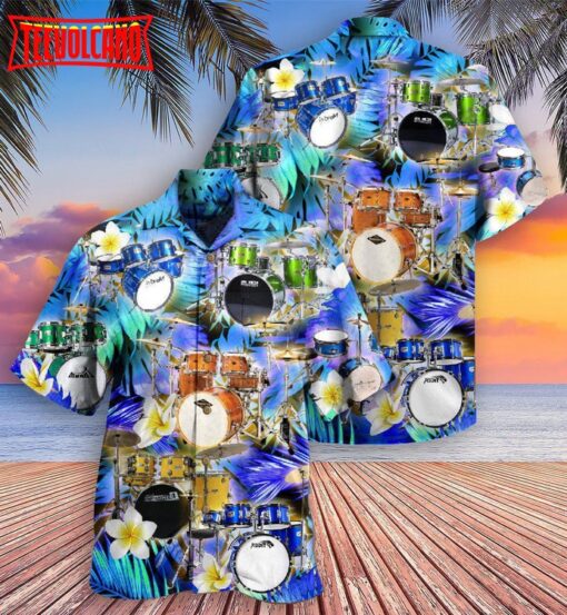 Drum Music And Plumerias Hawaiian Shirt