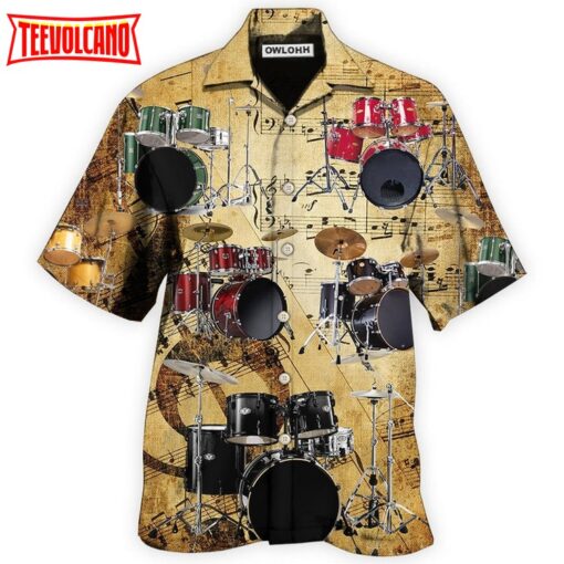 Drum Music Note Vintage Hawaiian Shirt