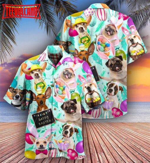 Easter Happy Lovely Dog Eggs Hawaiian Shirt