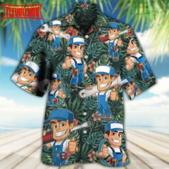 Electrician Tropical Pattern Vibe Hawaiian Shirt