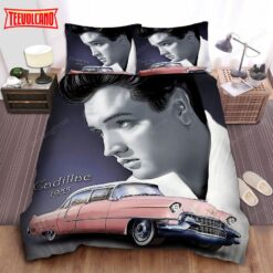 Elvis Presley And His 1955 Pink Cadillac Duvet Cover Bedding Sets