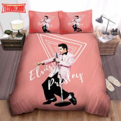 Elvis Presley Performing In Pink Theme Bed Sheets Duvet Cover Bedding Sets