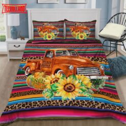 Farmer Truck With Sunflower Duvet Cover Bedding Sets