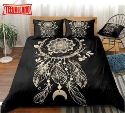 Feather Black Dreamcatcher Bed Sheets Duvet Cover Bedding Sets