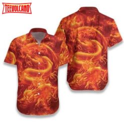 Fire Asian Dragon Hawaiian Shirt