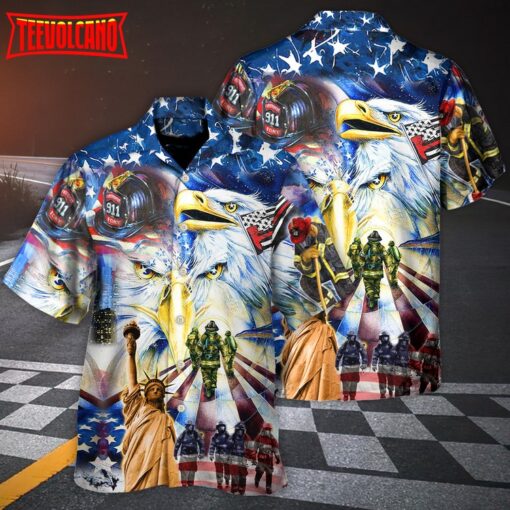 Firefighter America Proud Forever Hawaiian Shirt