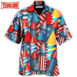 Firework Independence Day Color Style Hawaiian Shirt