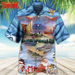 Fishing And Santa Merry Christmas Hawaiian Shirt