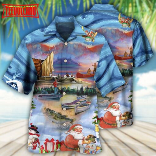 Fishing And Santa Merry Christmas Hawaiian Shirt