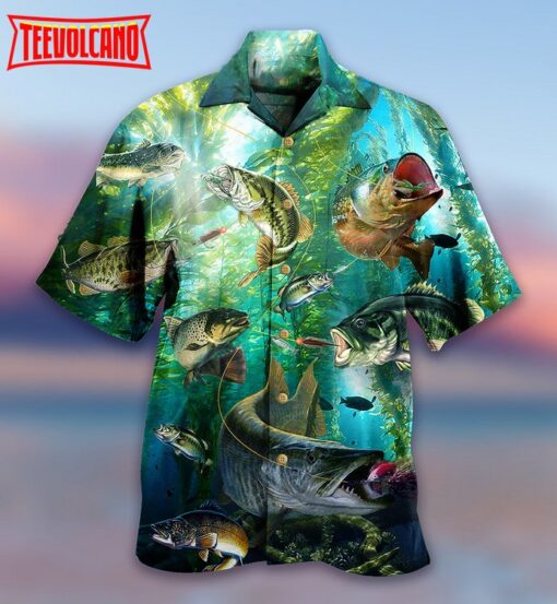 Fishing More Worry Less Blue Ocean Hawaiian Shirt