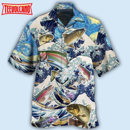 Fishing Trout Fishing Big Waves Hawaiian Shirt