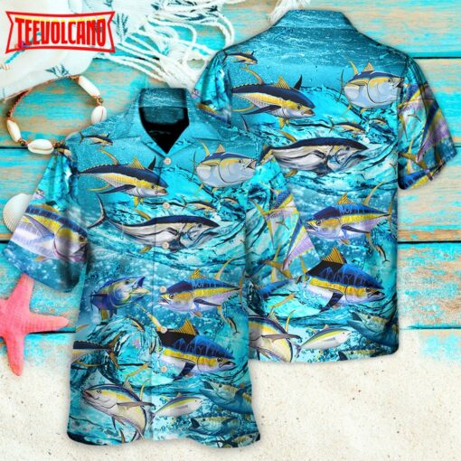 Fishing Tuna Blue Sea Hawaiian Shirt