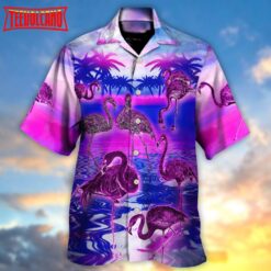 Flamingo In A Flock Of Pigeons Hawaiian Shirt