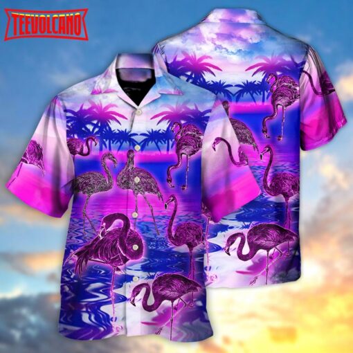 Flamingo In A Flock Of Pigeons Hawaiian Shirt