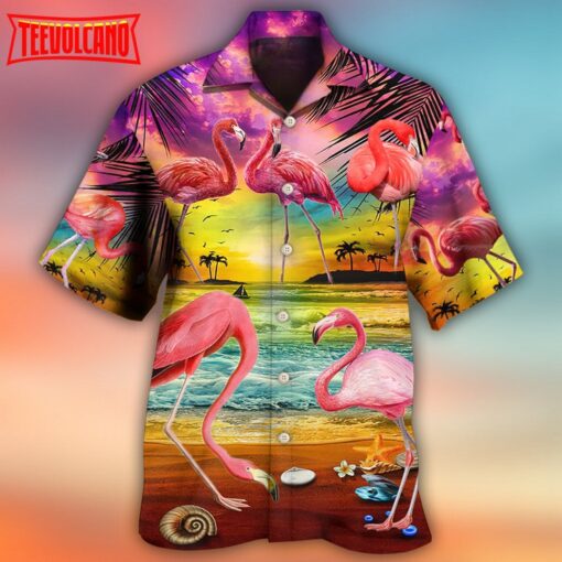 Flamingo In The Paradise Summer Hawaiian Shirt