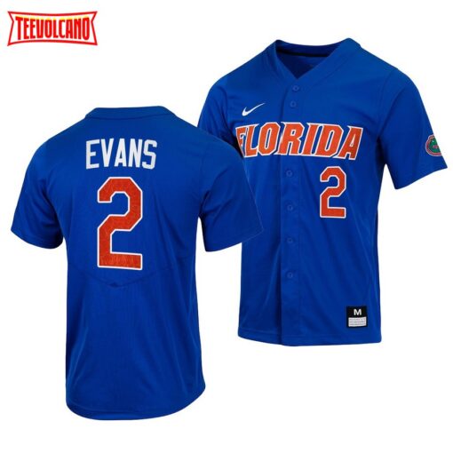 Florida Gators Ty Evans College Baseball Jersey Royal