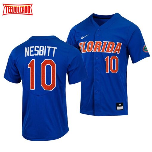 Florida Gators Tyler Nesbitt College Baseball Jersey Royal