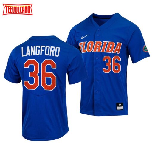 Florida Gators Wyatt Langford College Baseball Jersey Royal