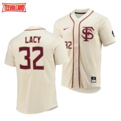 Florida State Seminoles Logan Lacy Baseball Jersey Natural