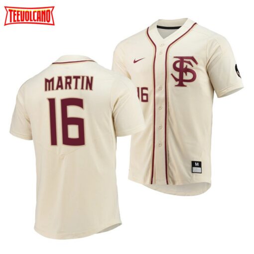 Florida State Seminoles Tyler Martin Elite Baseball Jersey Natural