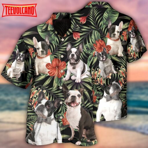 French Bulldog Tropical Floral Hawaiian Shirt