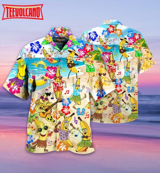 Fruit Banana Love Beach Music Hawaiian Shirt