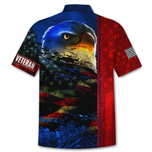 Full Printed Hawaiian Shirt, Eagle With American Flag Hawaiian Shirt