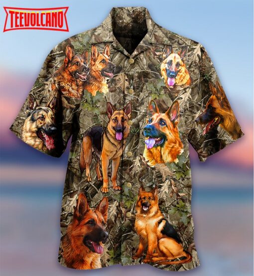 German Shepherd Dog Hunting Hawaiian Shirt