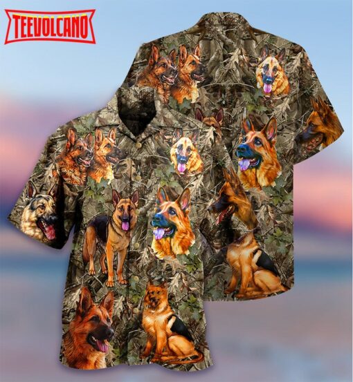 German Shepherd Dog Hunting Hawaiian Shirt