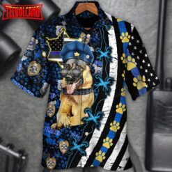 German Shepherd Dogs Back The Blue Hawaiian Shirt