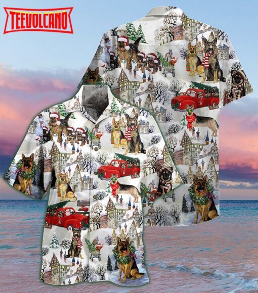 German Shepherd Dogs Snow Xmas Hawaiian Shirt