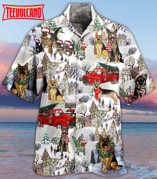 German Shepherd Dogs Snow Xmas Hawaiian Shirt