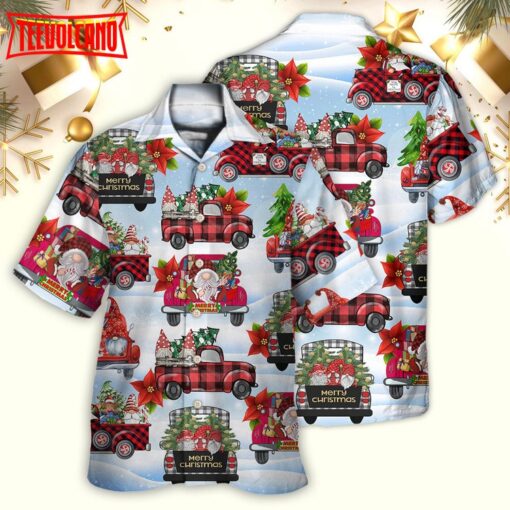 Gnome And Christmas Truck Hawaiian Shirt