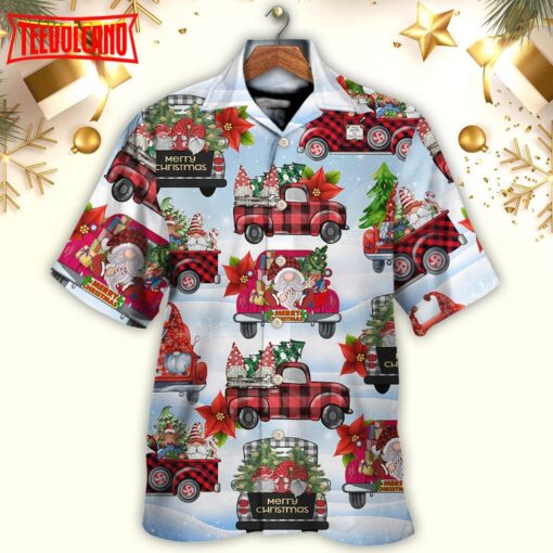 Gnome And Christmas Truck Hawaiian Shirt