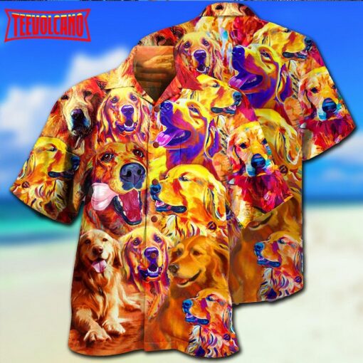 Golden Retriever Dad Ever Hawaiian Shirt