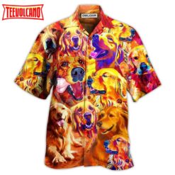 Golden Retriever Dad Ever Hawaiian Shirt