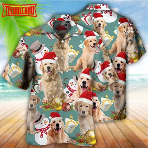 Golden Retriever Merry Christmas Hawaiian Shirt